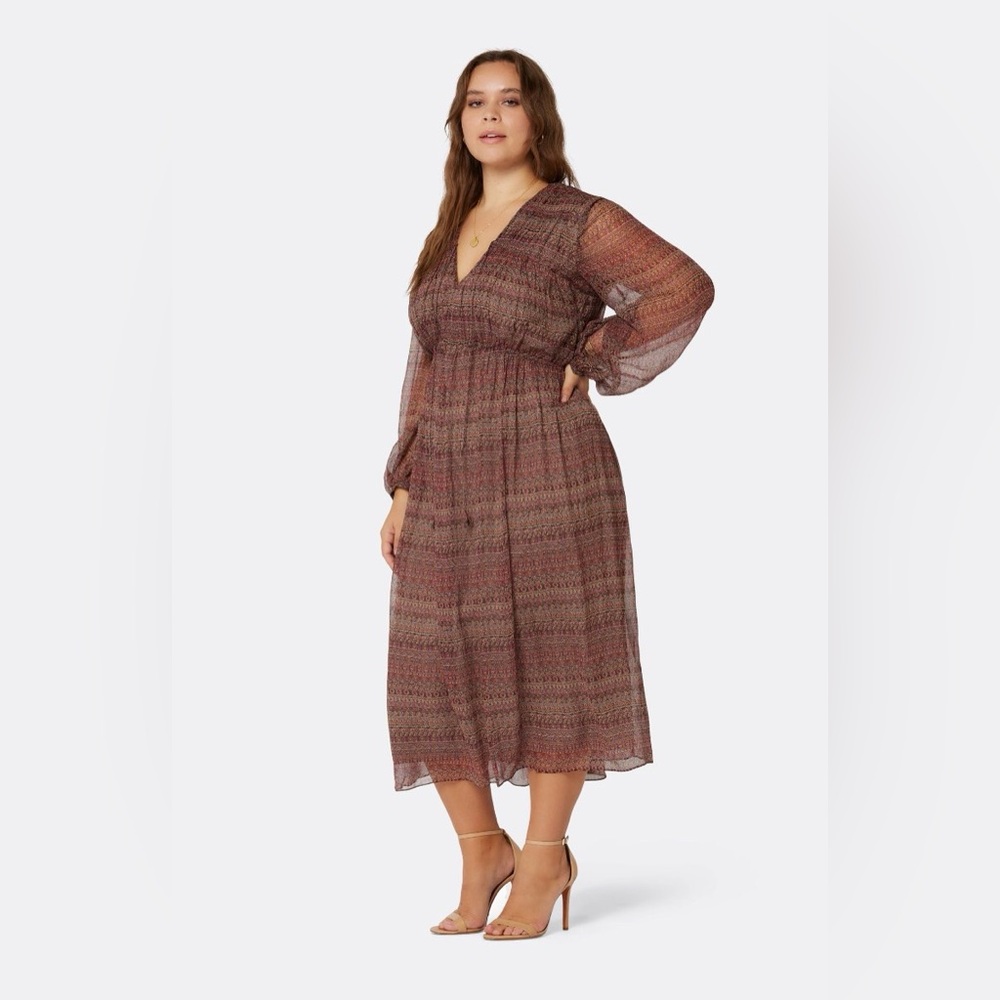 NWT JOIE Alquina MIDI Silk Dress - Picture 16 of 16